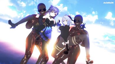 Ganyu and Keqings Futanari Sex Adventure in the Impact Zone with Sounds