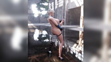 Erection in the Rain! - Milky Girls Hentai Porn (Kainé tries to calm her unexpected hard-on)