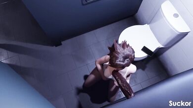 Watch this steamy scene of a black woman being penetrated by a dildo as she sucks on her own toes in a glory hole