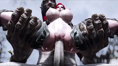 The Redhead Warrior Whore gets ravished by Giants monstrous cock, stretching her tiny body to its limits