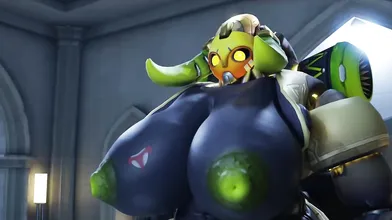 Watch the hot Orisa slut get titfucked by her boss in this amazing hentai porn video!