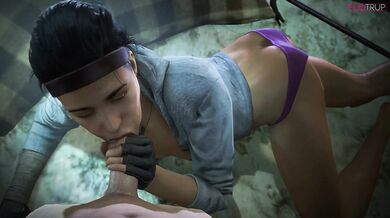 Sexy hottie Alyx and her best friend Freeman have a wild night of hot steamy sex in their downtime