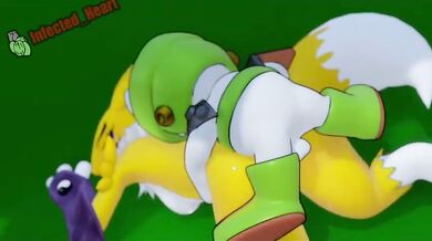 Kumamon Rides Renamon in an Intense Love Making Session