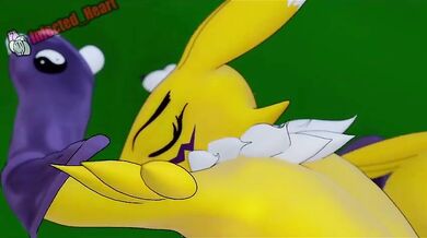 Kumamon Rides Renamon in an Intense Love Making Session