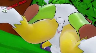 Kumamon Rides Renamon in an Intense Love Making Session