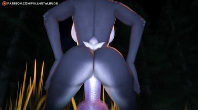 Busty Werewolf Babe Gets Down and Dirty with Her Pack