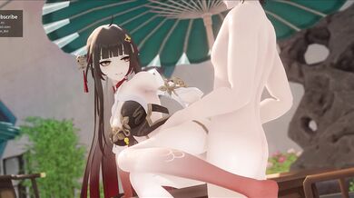 Asian Goddess Lingsha Gets Double Penetrated by Two Men!