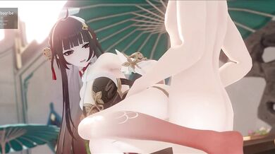 Asian Goddess Lingsha Gets Double Penetrated by Two Men!