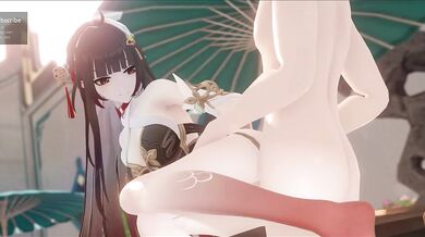 Asian Goddess Lingsha Gets Double Penetrated by Two Men!