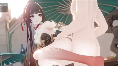 Asian Goddess Lingsha Gets Double Penetrated by Two Men!