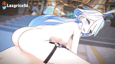 In the Hole - Reverse Cowgirl with Furina 3D Lazy Rice