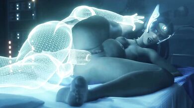 Watch as Symmetra and a man with an unforgettable projectile ability get caught in the throes of passion while shes pregnant