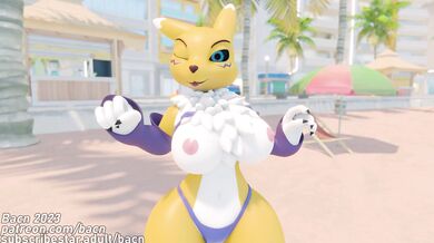 Rena and her bouncy breasts, ready for action!