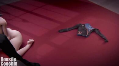 The model left her clothes on during the shootout