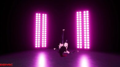 ``` Beautiful Nerd Girl Dancing with Her Thick Voluptuous Body on the Beach ```