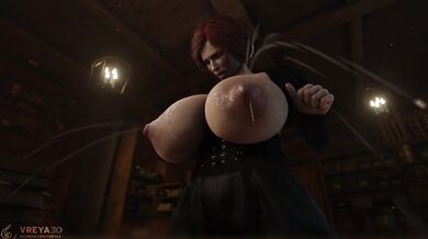 Mrs Triss’s Breasts Explode with Joy!