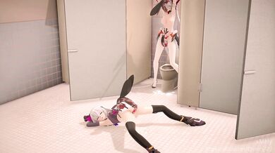 The Honkai Impact: An insect fucks in a bathroom by XMHy