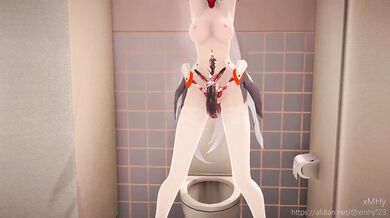 The Honkai Impact: An insect fucks in a bathroom by XMHy