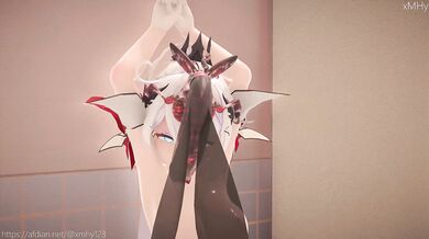 The Honkai Impact: An insect fucks in a bathroom by XMHy