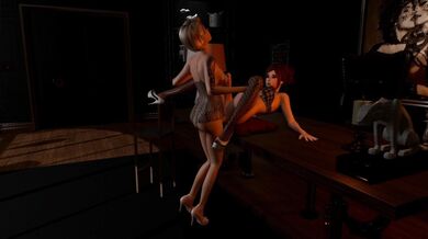 Excerpt, Old Work: Gwen and Jolie take a break from their busy days to indulge in some luxurious futa-on-futa action