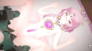 A man named Kafka gets blackmailed by a woman named Qingque into having non-consensual sex with her