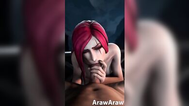 Watch as Katarina takes a hard cock in her mouth and deepthroats it!