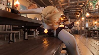 In the windy sky, two gods of air engage in sensual sixty-nine with help from a demonic animator