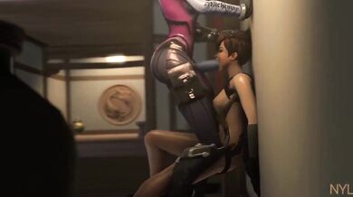 Overwatch - Tracer Gets Her Ass Facefucked By Widowmakers Nylon Lingerie