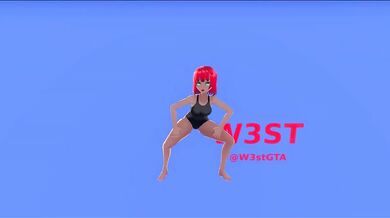 Watch this hot babe Kasumi from anime world shake her sexy body to the beat of Twerk music