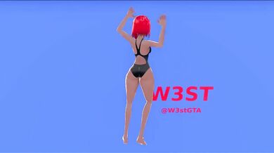 Watch this hot babe Kasumi from anime world shake her sexy body to the beat of Twerk music