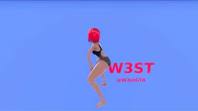 Watch this hot babe Kasumi from anime world shake her sexy body to the beat of Twerk music