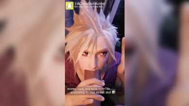 Femboy Cloud Strife seems to value his sword a lot more than anything else in this hentai PORN video