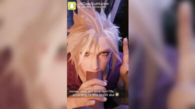 Femboy Cloud Strife seems to value his sword a lot more than anything else in this hentai PORN video