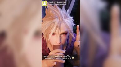 Femboy Cloud Strife seems to value his sword a lot more than anything else in this hentai PORN video