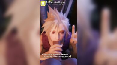Femboy Cloud Strife seems to value his sword a lot more than anything else in this hentai PORN video