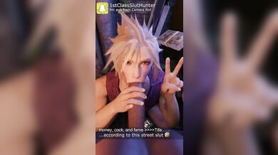 Femboy Cloud Strife seems to value his sword a lot more than anything else in this hentai PORN video