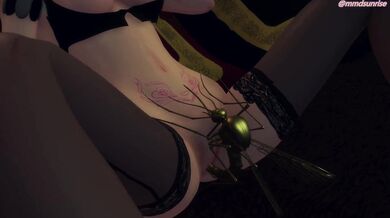 MMD Sunrise: Hakus Masturbation Attracts an Insect