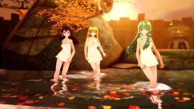 The hot onsen girls from Touhou are ready to get down and dirty, in a sexy dance that will make your heart pound!