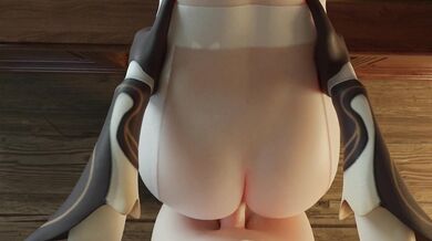 Seductive Secretary Barbara Bends Over the Desk from a POV Perspective, Guided by Heihei the Panda