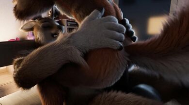 A seductive vixen and a majestic deer engage in some hot, wild sex in the woods