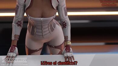 This is a porn video about a female wolf who gets ravished by an alien dog while being dominated by a Spanish-speaking man