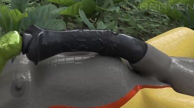 A woman devours her lovers massive cock in a twisted act of cock vore