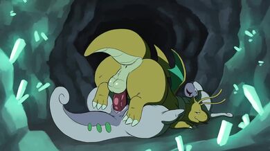 In the dark damp cave, Derg was in ecstasy as he fucked Goolee with all his might