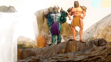 Watch as the hot spring dragons are overcome by our heroes in a steamy, erotic battle scene!