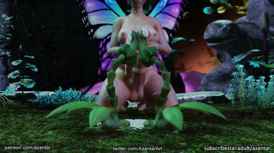 Double Penetration of a Horny Butterfly and Her Dickgirl Destiny