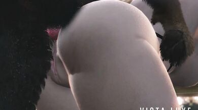 Tina, the hot blonde escort in Los Santos, gets fucked from behind while she sucks on a dick and moans like a pornstar