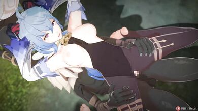 Rebecca gets gang raped by 3 men in the forest and enjoys it!