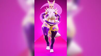 Watch the sexy demoness Renamon as she takes a stroll through the forest and gets wildly aroused in the process