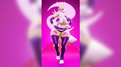 Watch the sexy demoness Renamon as she takes a stroll through the forest and gets wildly aroused in the process
