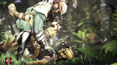 The Kotal Khan, the warrior king of Outland, finally gets his due when he fucks D Vorah, the seductive and deadly Outcast leader of the rebellion